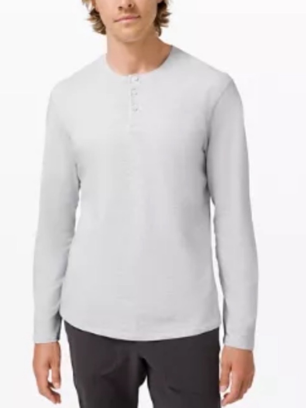 Lululemon Henley Light Gray Long-Sleeve Shirt